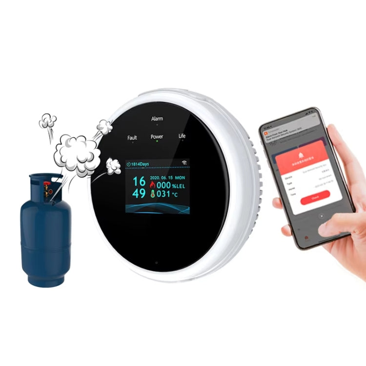 Tuya WiFi Gas Leak Detector With Temperature Clock Function Support Human Voice Alarm Tuya WiFi Gas Leak Detector With Temperature Clock Function Support Human Voice Alarm